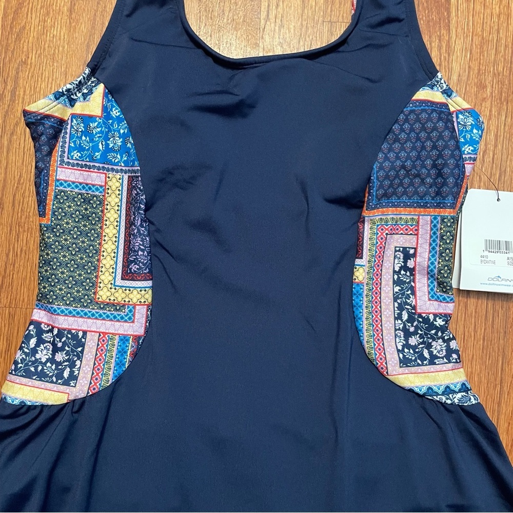 NWT Dolfin Aquashape Color Block Swim Dress size 16 - Picture 4 of 15